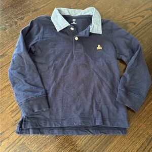 Gap - Navy Blue Kids Polo Shirt with Denim Collar